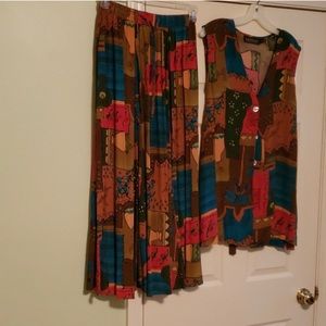 Beautiful multi colored Co-ord skirt set